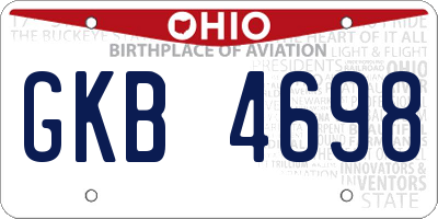 OH license plate GKB4698
