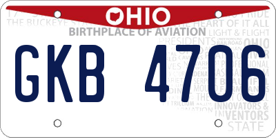 OH license plate GKB4706
