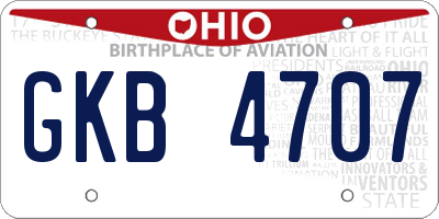 OH license plate GKB4707