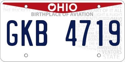 OH license plate GKB4719