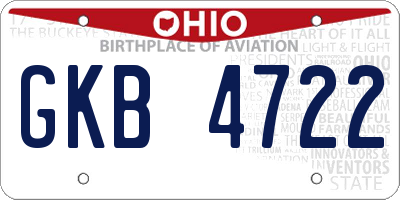 OH license plate GKB4722