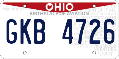 OH license plate GKB4726