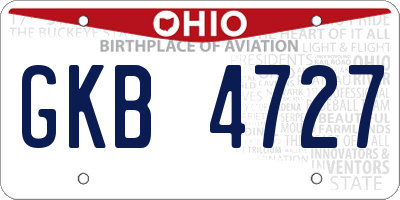 OH license plate GKB4727