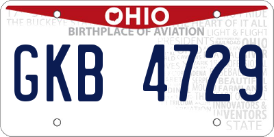 OH license plate GKB4729