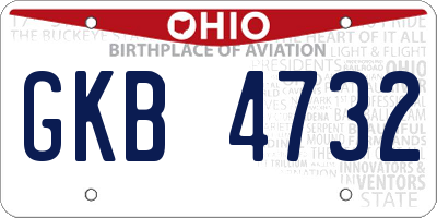 OH license plate GKB4732