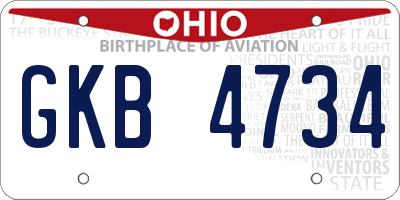 OH license plate GKB4734