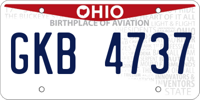 OH license plate GKB4737