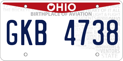 OH license plate GKB4738
