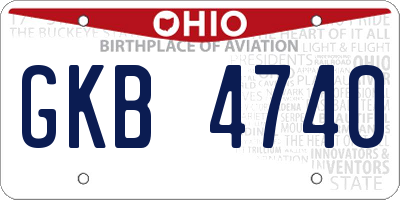 OH license plate GKB4740