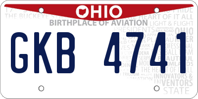 OH license plate GKB4741