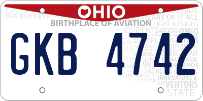 OH license plate GKB4742