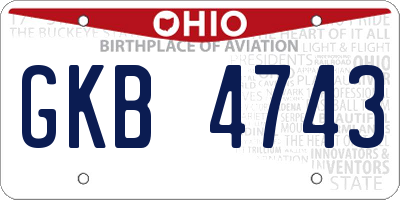 OH license plate GKB4743