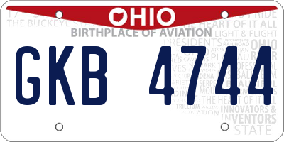 OH license plate GKB4744