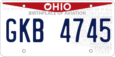 OH license plate GKB4745