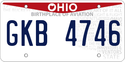 OH license plate GKB4746