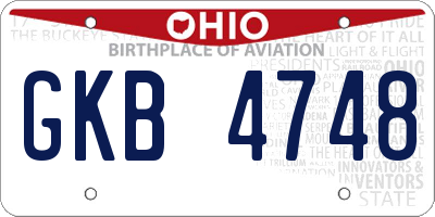 OH license plate GKB4748