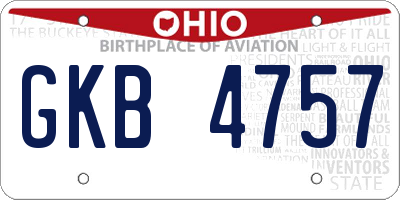 OH license plate GKB4757