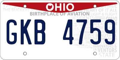 OH license plate GKB4759