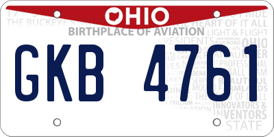 OH license plate GKB4761