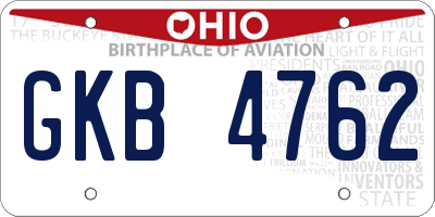 OH license plate GKB4762