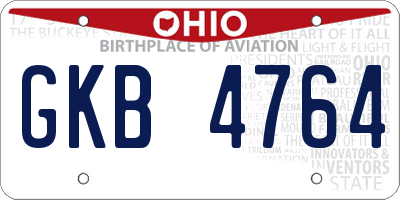 OH license plate GKB4764