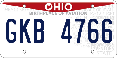 OH license plate GKB4766