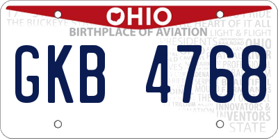 OH license plate GKB4768