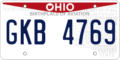 OH license plate GKB4769