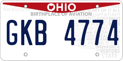 OH license plate GKB4774
