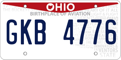 OH license plate GKB4776