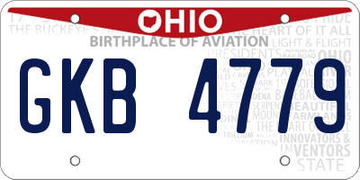 OH license plate GKB4779