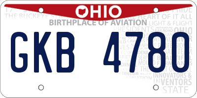 OH license plate GKB4780