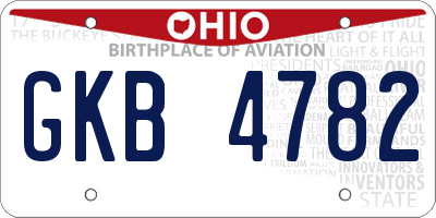 OH license plate GKB4782