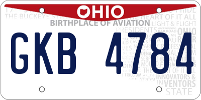 OH license plate GKB4784