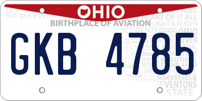 OH license plate GKB4785