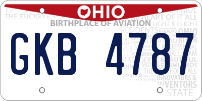 OH license plate GKB4787