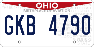 OH license plate GKB4790