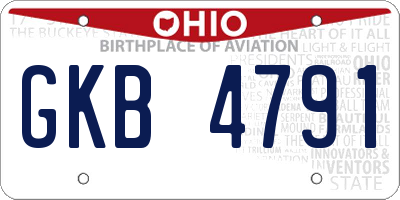 OH license plate GKB4791