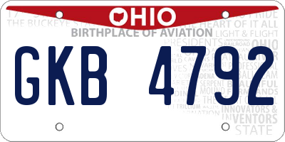 OH license plate GKB4792