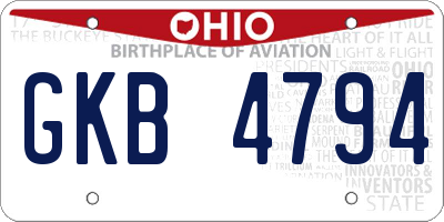 OH license plate GKB4794