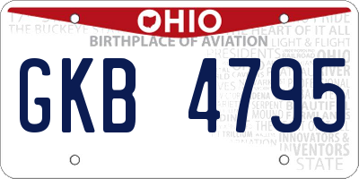 OH license plate GKB4795