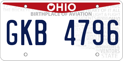 OH license plate GKB4796