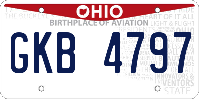 OH license plate GKB4797