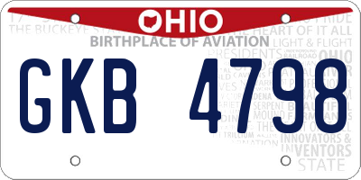 OH license plate GKB4798