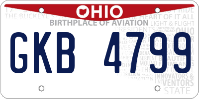 OH license plate GKB4799