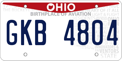 OH license plate GKB4804