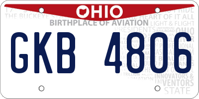 OH license plate GKB4806