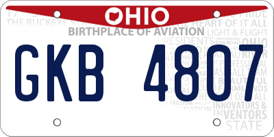 OH license plate GKB4807