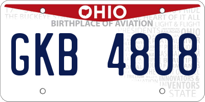 OH license plate GKB4808
