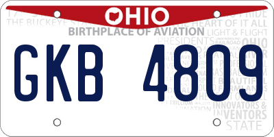 OH license plate GKB4809
